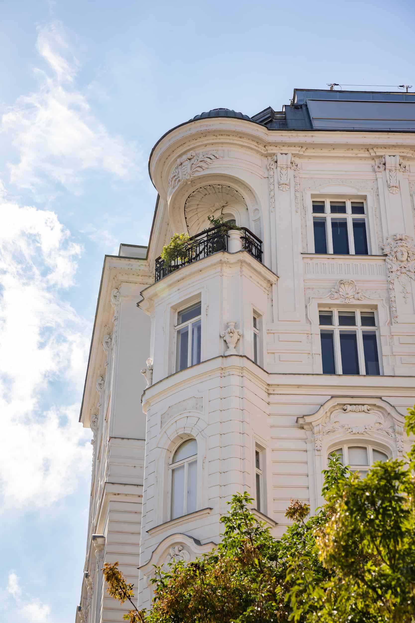 White building facade